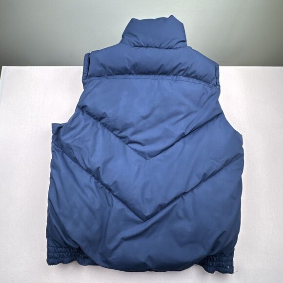 VTG St Johns Bay Mens Down Puffer Vest Size Large Blue Quilted Down Insulated - Picture 16 of 16